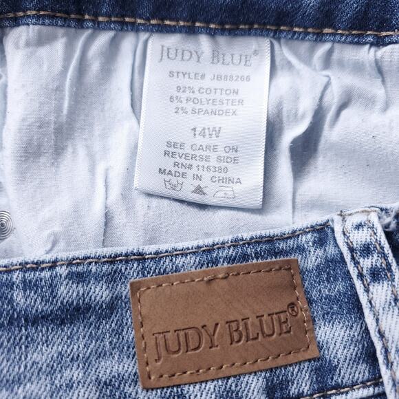 Judy Blue Jeans Women 14W Acid Wash Skinny Fit Ankle Distressed Retro Grunge - Picture 10 of 11